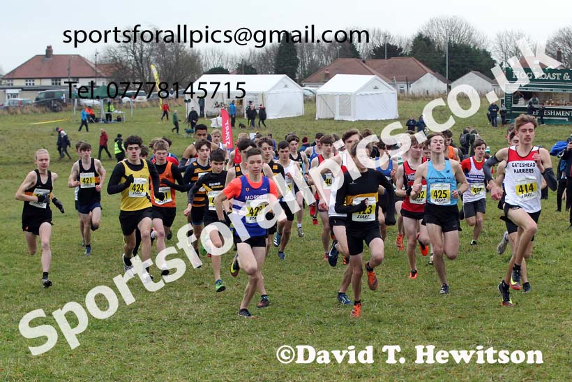 Mens under-17s, 2021 North Eastern Cross Country Championships, Sedgefield. Photo: David T. Hewitson/Sports for All Pics